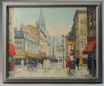Mid Century Painting, Paris, by A. Doutour