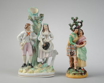 Two Antique Staffordshire Pottery Figures