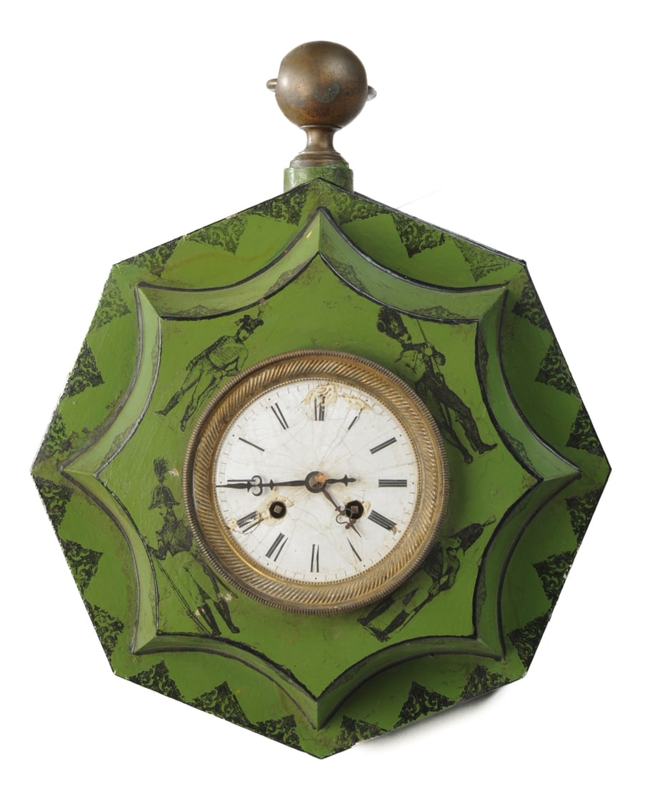 19th C. French Tole Bouillotte Wall Clock (1 of 10)