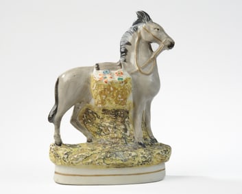 19th C. Staffordshire Horse with Pack Saddle