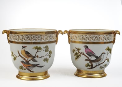Vieux Paris Dagoty Style Ornithological Cache Pots