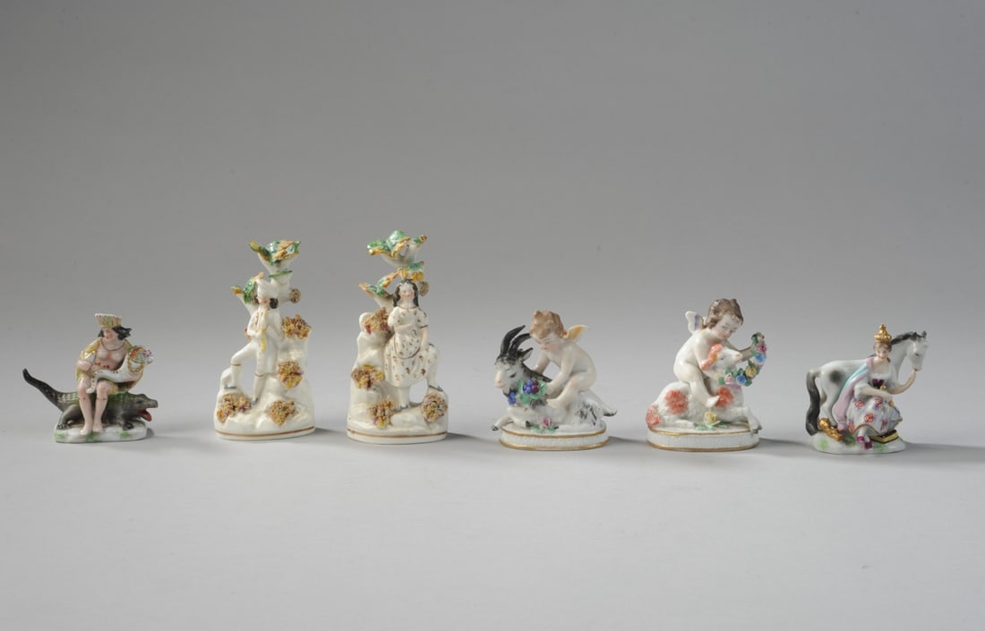 Six Diminutive Continental Porcelain Figures (1 of 9)