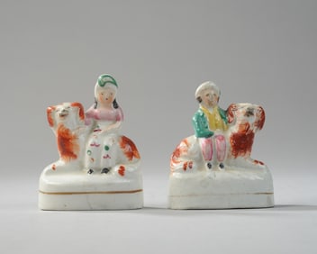 Diminutive Staffordshire Children Riding Spaniels