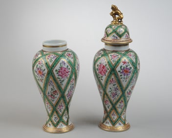 Pair 19th C. Edme Samson 18th C. Style Vases