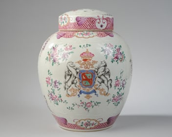 Samson, Paris, Chinese Export Style Armorial Jar