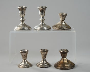 Mixed Group Weighted Sterling Silver Candlesticks