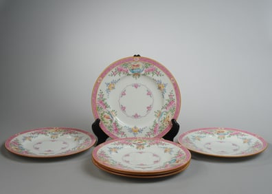 Six Mintons Plates, Chinoiserie Bird & Floral