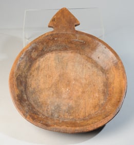 Large Hand Carved Wooden Bowl with Handle