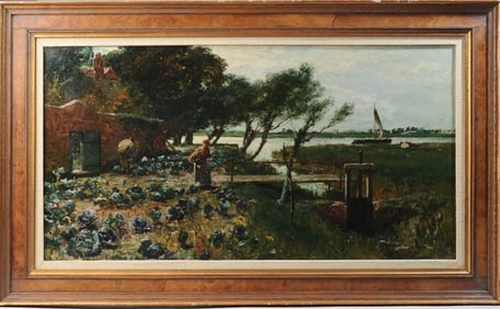 Edwin Ellis (1842 - 1895) Oil on Canvas "Whitby"