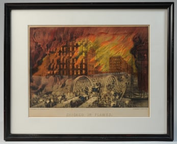 19th C. Currier & Ives "Chicago in Flames"