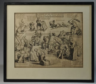 German or Dutch Engraving of Various Miseries