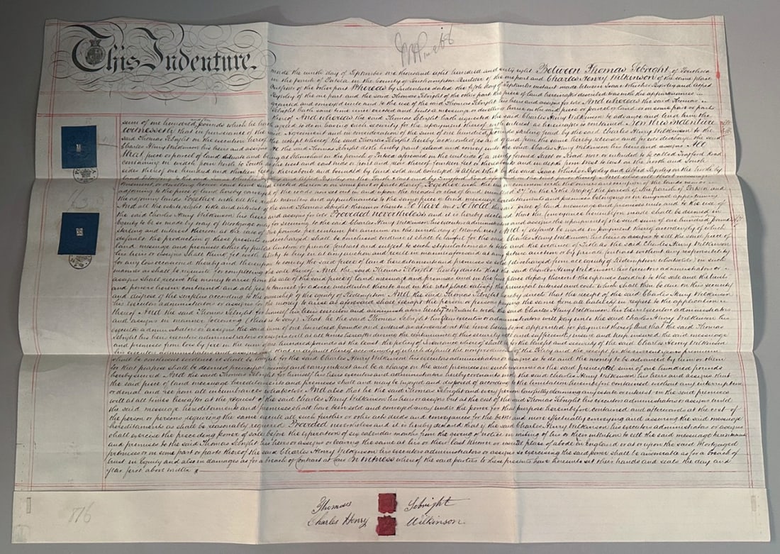 1868 English Indenture Document on Vellum (1 of 10)