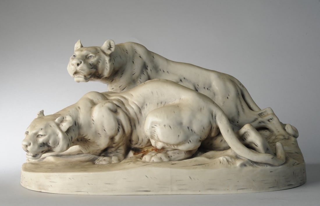 Otto Jarl for Royal Dux: Two Lionesses (1 of 8)