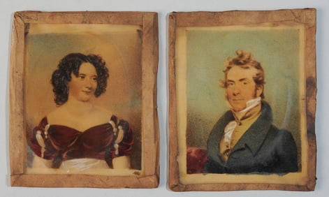 Pair of Early 19th C. Portrait Miniatures