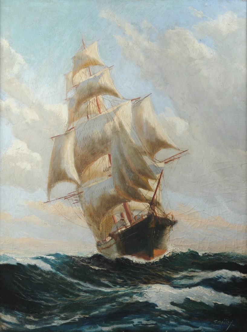 19th / 20th C. Marine Painting, T. Bailey (1 of 8)