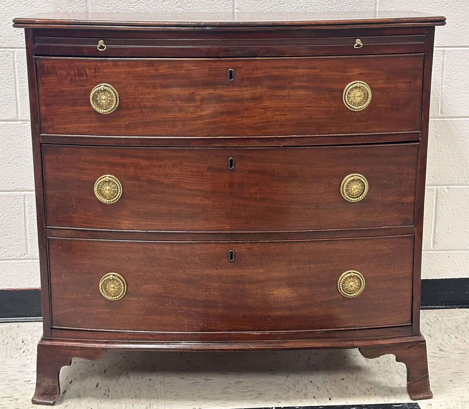 Antique English Mahogany Bowfront Chest of Drawers (1 of 4)
