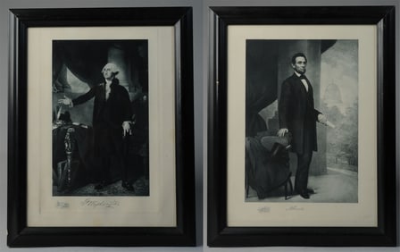 Pair of Presidential Prints - Lincoln & Washington