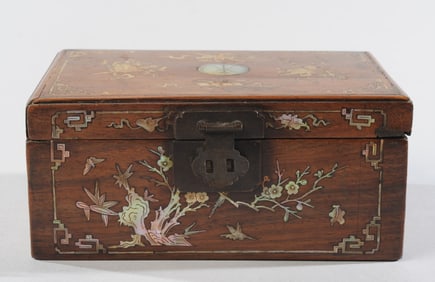 Antique Chinese Inlaid Rosewood Box