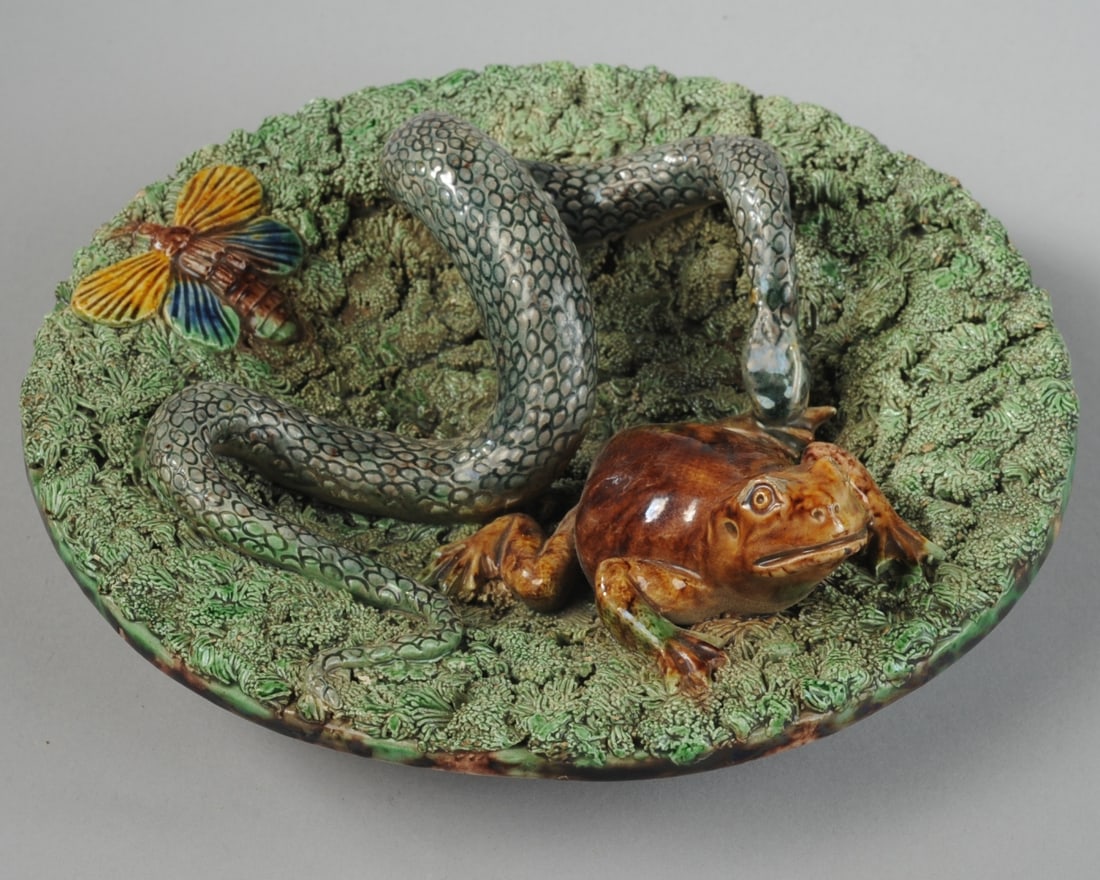 Mafra Palissy Ware Snake & Frog Plate (1 of 4)