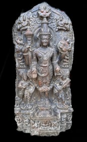 Nepalese Stone Temple Stele, Vishnu