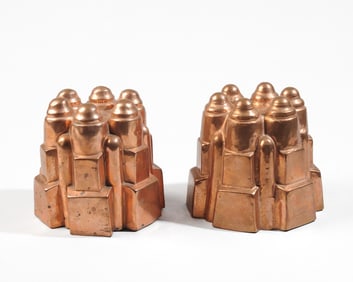 2 Benham & Froud "Castle" Copper Jelly Molds