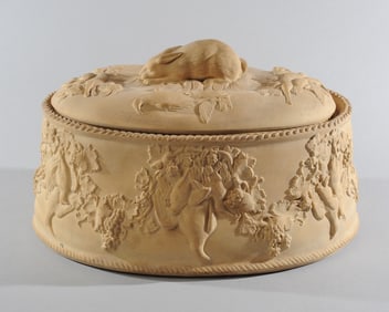 C. 1870 Wedgwood Caneware Game Pie Dish