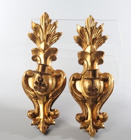Pair Italian Gilt Wood Sconces