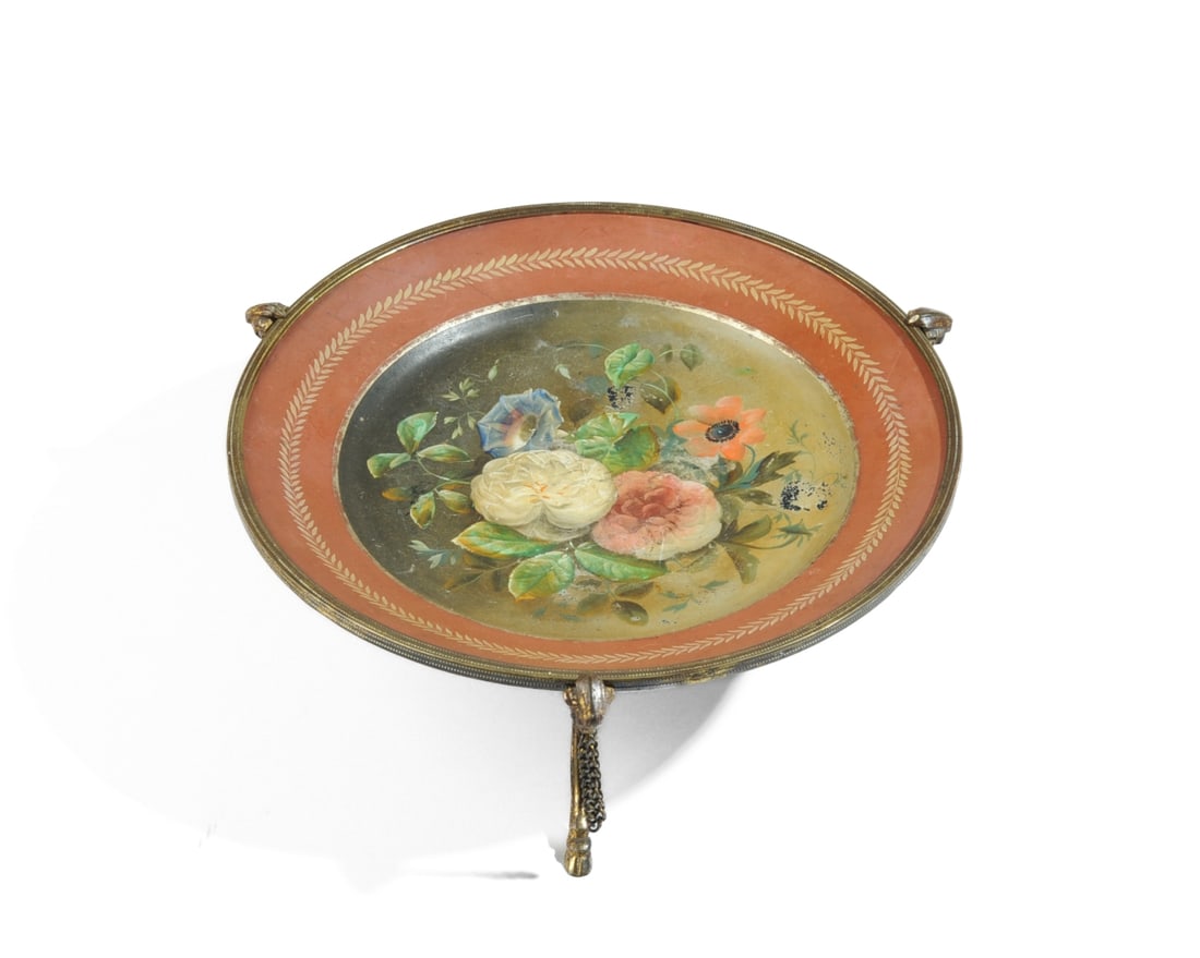 Painted Paper Mache & Ormolu Calling Card Tray (1 of 4)