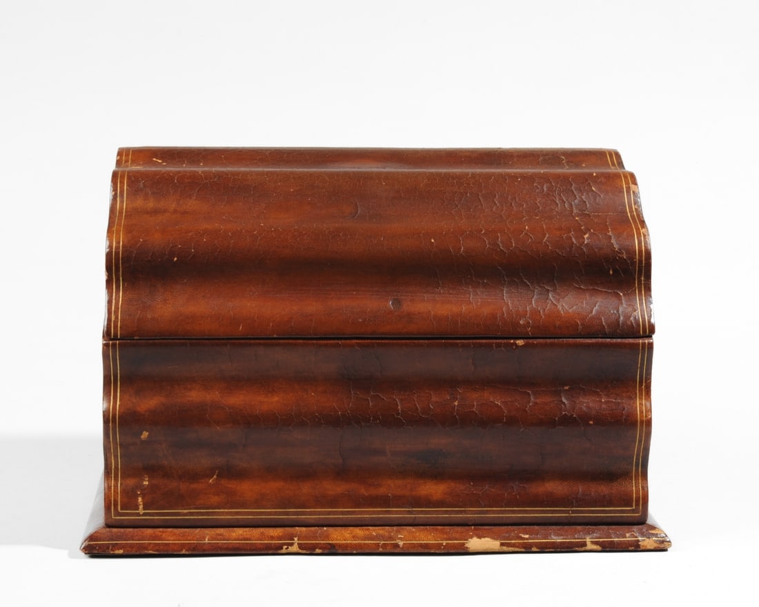 19th C. English Leather Letter Box (1 of 4)