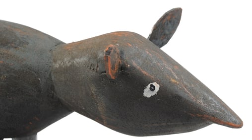 Vintage Folk Art Carved Wood Animal