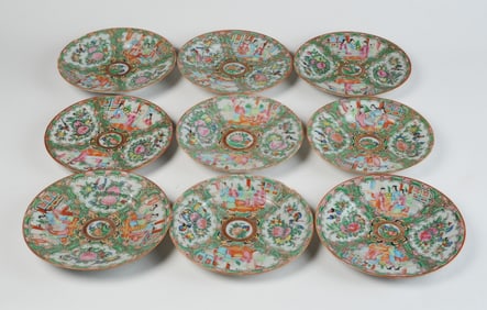 Lot 19th C. Chinese Rose Medallion Plates