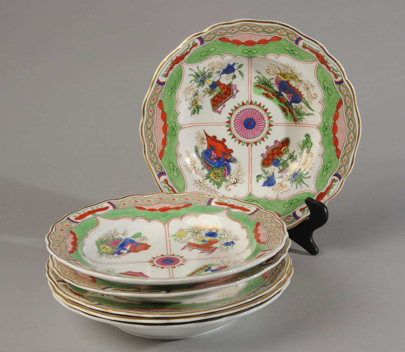 6 Worcester Dragons In Compartments Soup Bowls (1 of 4)