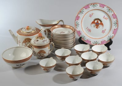 18th C. Chinese Export Style Tea Set, Edme Samson