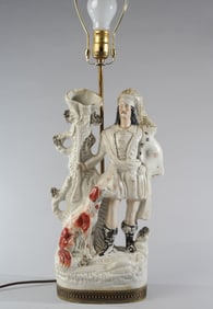 Antique Staffordshire Style Spill Vase as Lamp