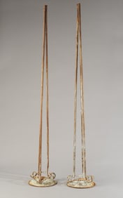 Pair of Vintage Iron Garden Torch Holders