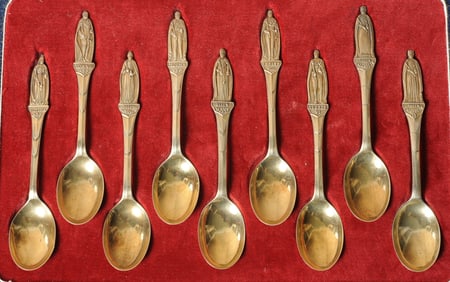 Eleven English Monarch Sterling Silver Spoons 1952