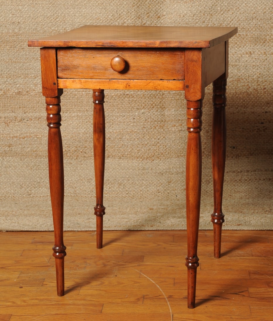 Early 19th C. Birch & PIne 1-Drawer Stand (1 of 8)