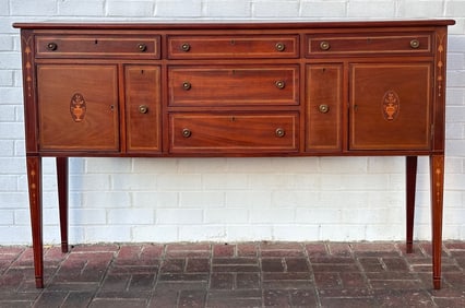 Antique Bench Made Inlaid Sideboard