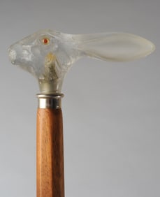 Mid 20th C Lucite Rabbit Head Walking Stick / Cane