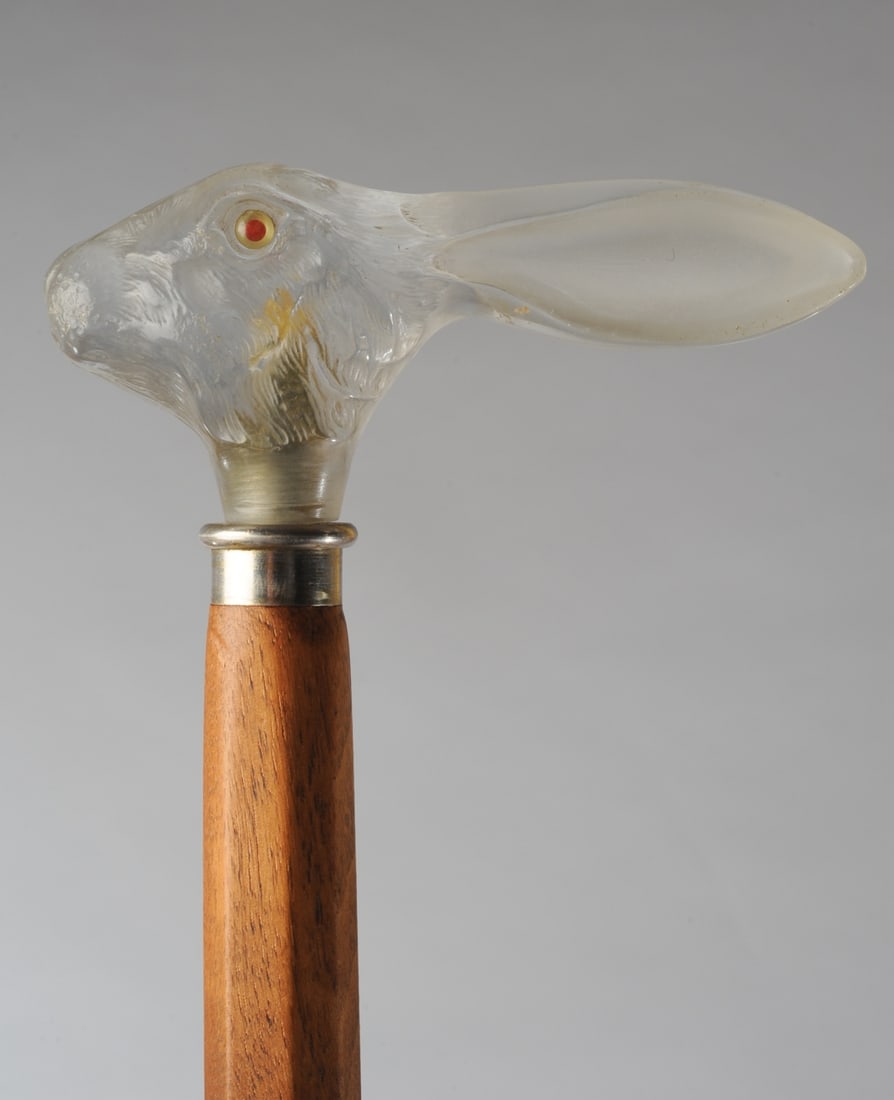 Mid 20th C Lucite Rabbit Head Walking Stick / Cane (1 of 4)