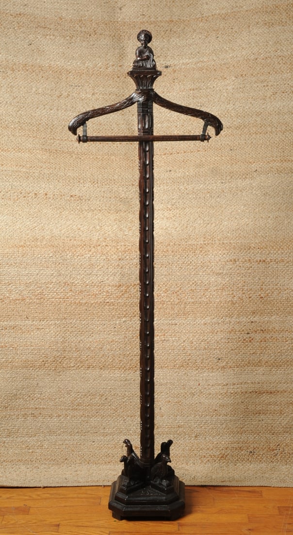 19th C. Anglo Indian Carved Wood Valet Stand (1 of 4)