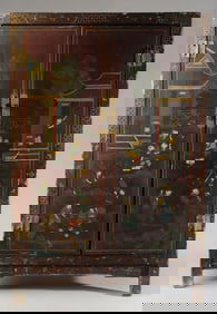 Antique Chinese Lacquer 2-Door Cabinet