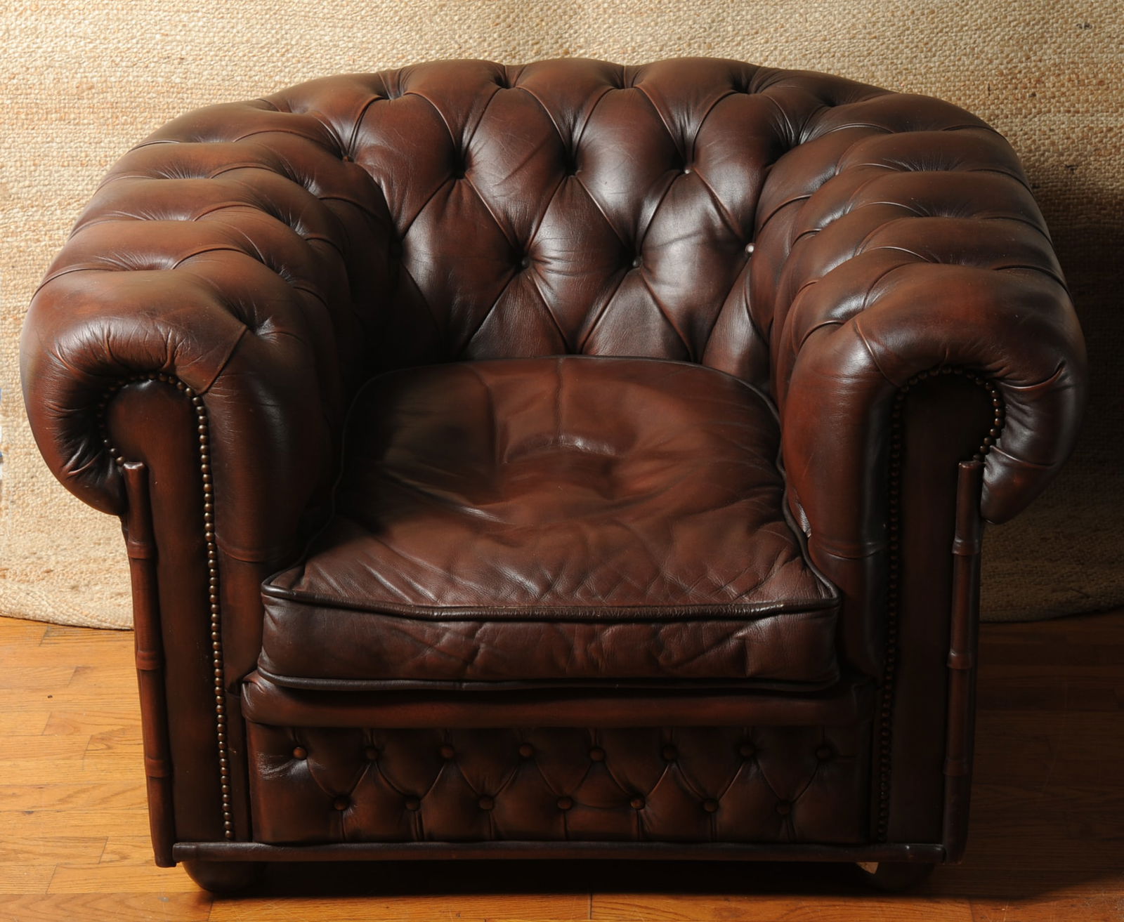 Pair Tufted Leather Club Chairs (1 of 7)