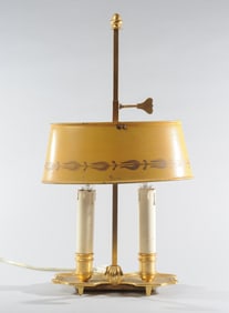 Vintage Italian Gilt Bronze & Tole Bouillotte Lamp