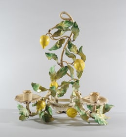 Vintage Tole Painted Lemon Sconce