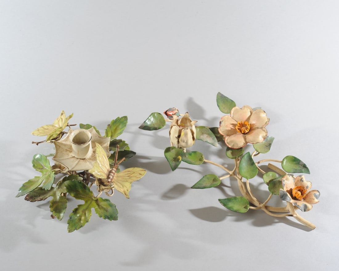 2 Vintage Tole Candlesticks (1 of 4)