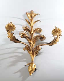 Mid 20th C. Italian Gilt Tole Sconce