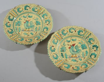 Vintage Pair Small Italian Deruta / Orvieto Plates