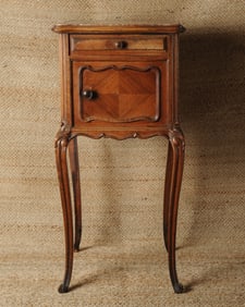 Louis XV Style Marble Top Nightstand