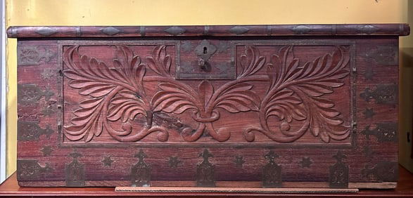 19th C. Carved Zanzibar Dowry Chest